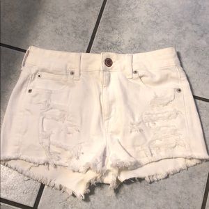 American Eagle White Jean Shorts